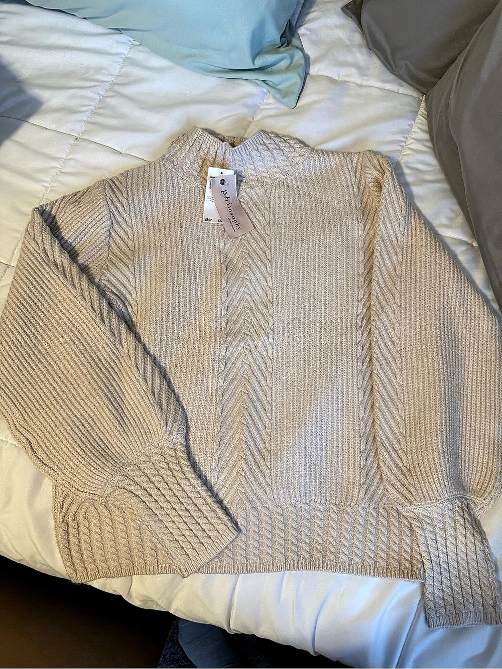 NWT Philosophy Cable Knit Sweater Size Small